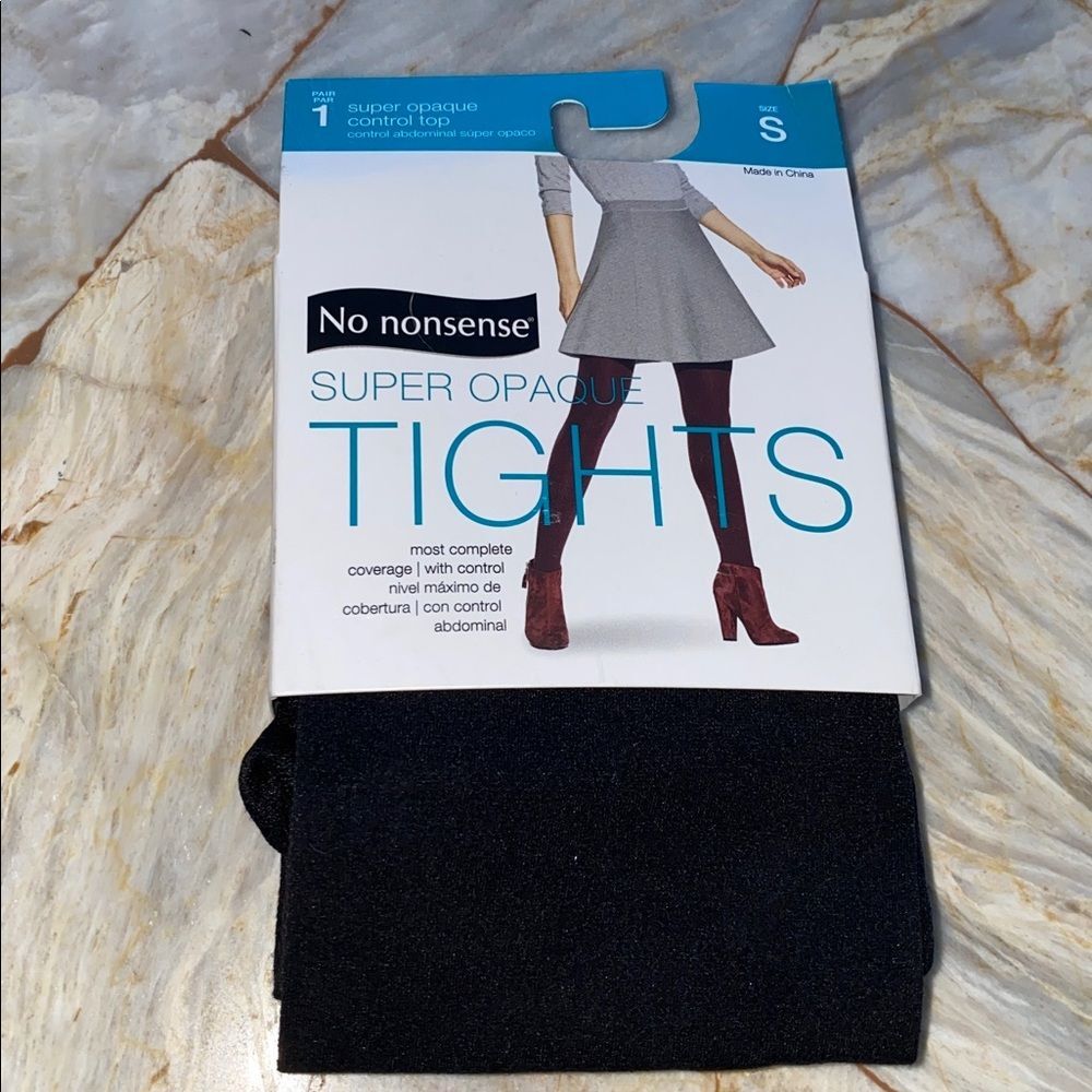 No Nonsense Black Super Opaque Tights Small Black